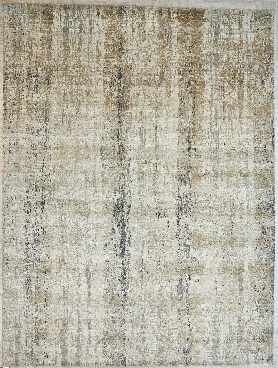 Indian Handwoven Modern Pure Silk and Wool Carpet