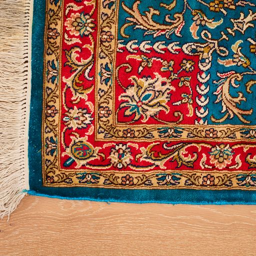Indian Kashmir Handmade Silk Rug With Persian Design