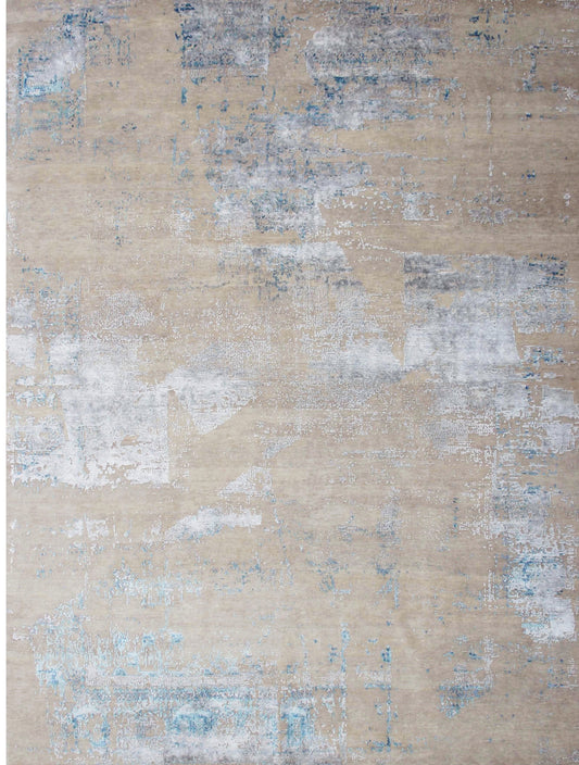 Nepali Indian Modern Hand-Knotted Wool Rug