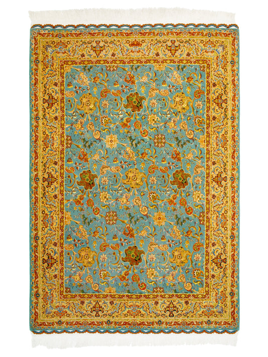 Traditional Wool And Silk Persian Tabriz Rug featured #6158489452714 