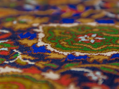 Handmade Fine Pure Silk Ardebil   Carpet With Medallion