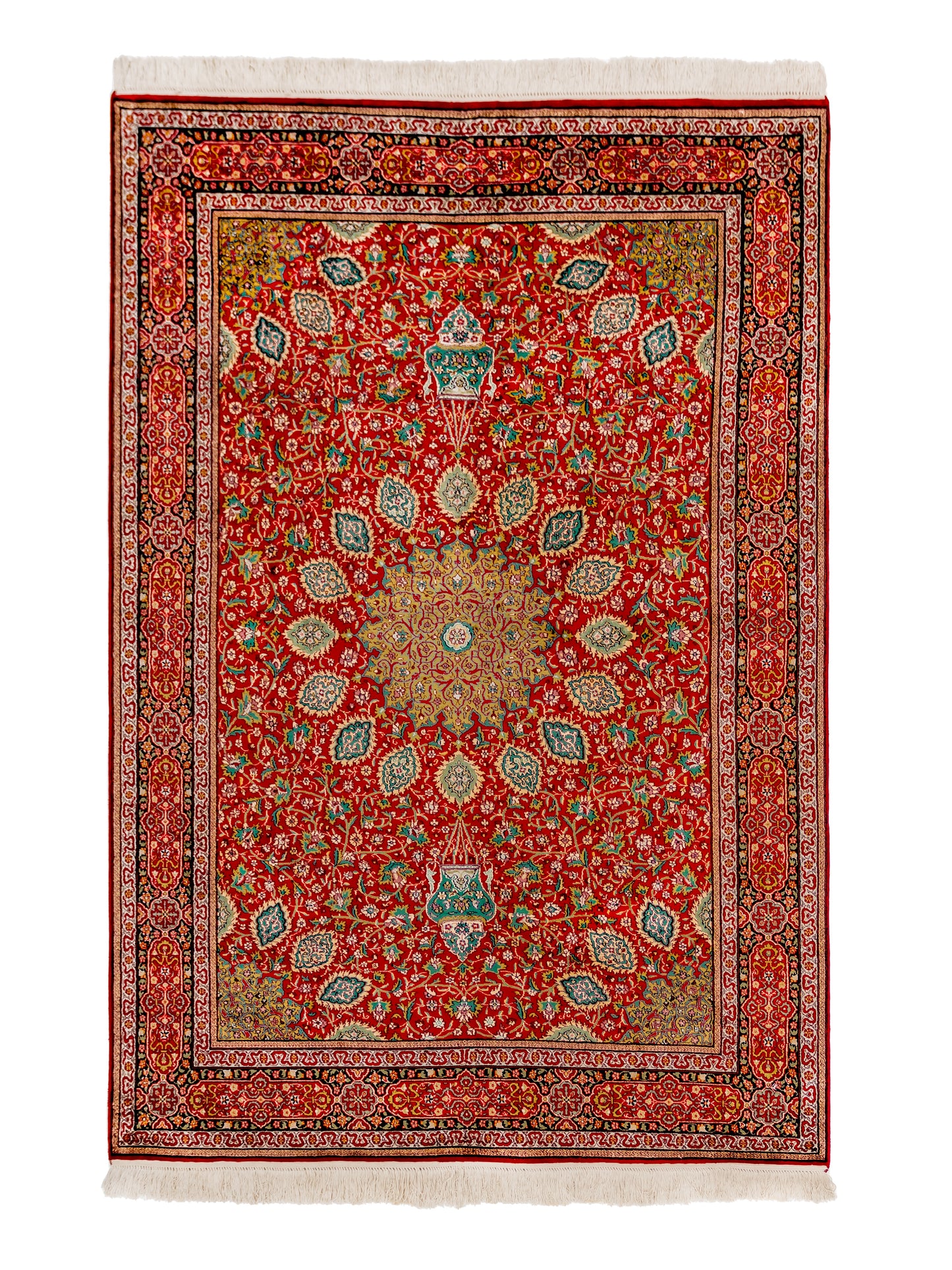 Handmade Fine Pure Silk Ardebil  Carpet With Medallion product image #29939117260970