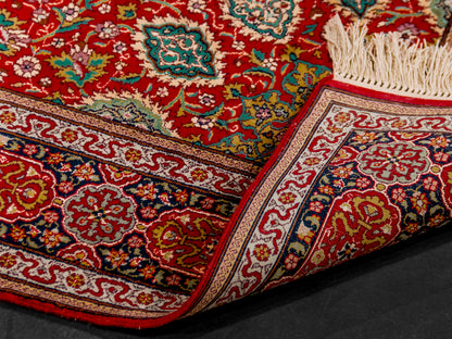 Handmade Fine Pure Silk Ardebil  Carpet With Medallion-id5
