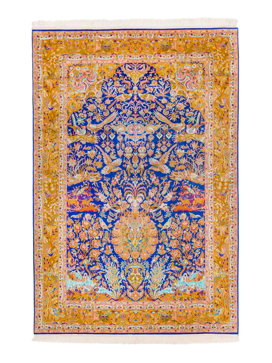 Kashmir Handmade Pure Silk Carpet  Garden Paradise Design featured #7616779845802 