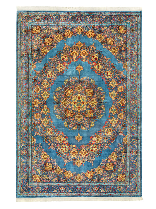 Kashmir Silk Handmade Rug  Persian Medallion Design featured #7522146549930 