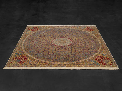 Handmade Kashmir Rug With A Gonbad Design