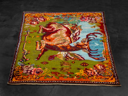 Garabagh Armenian Fine Rug with Antique Design Wool Handmade Carpet-id3
