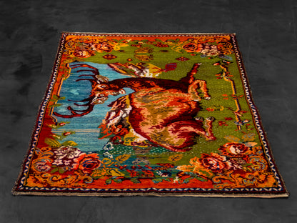 Garabagh Armenian Fine Rug with Antique Design Wool Handmade Carpet-id4

