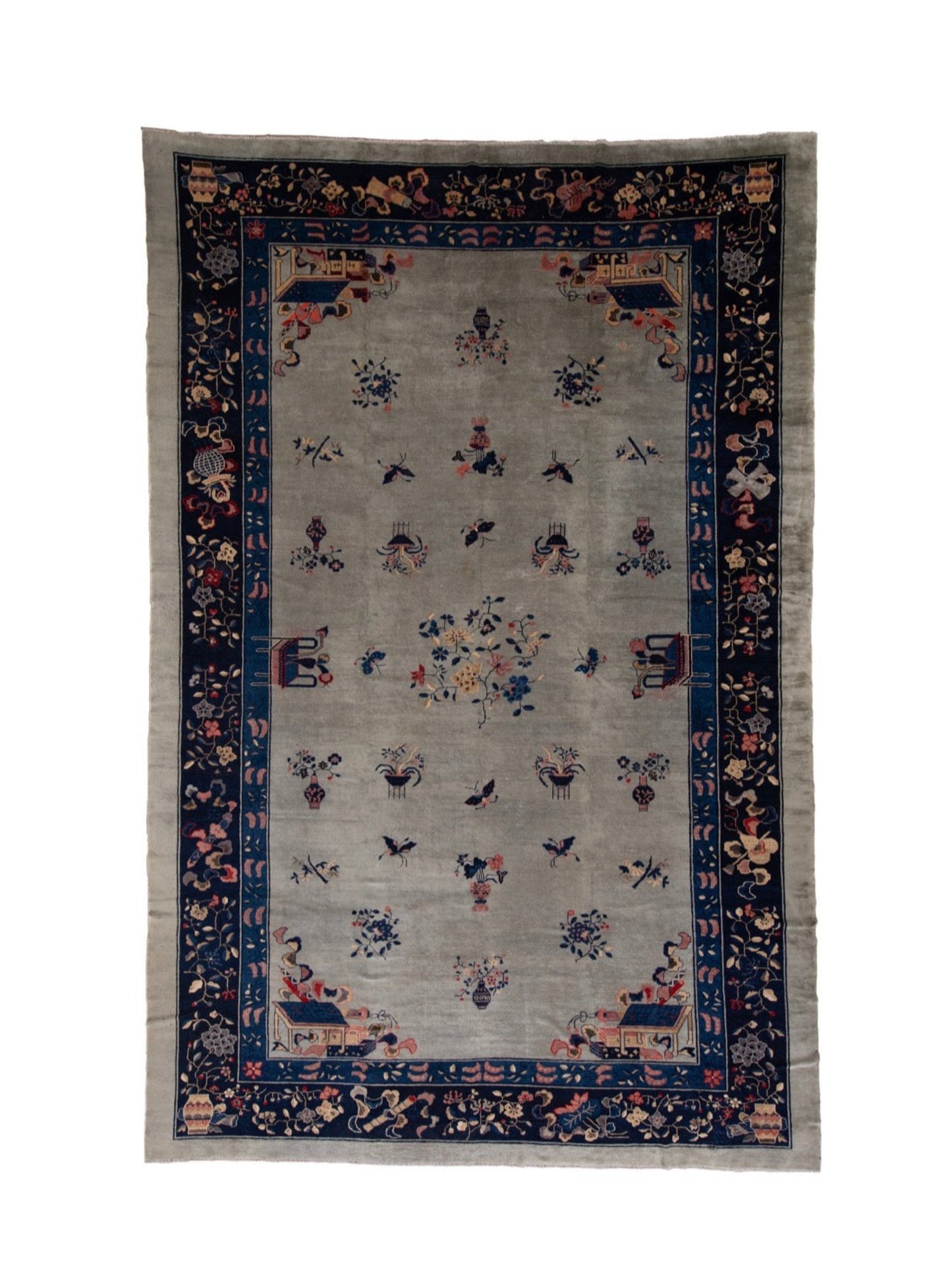 Antique Handmade China Wool Oversized Rug
