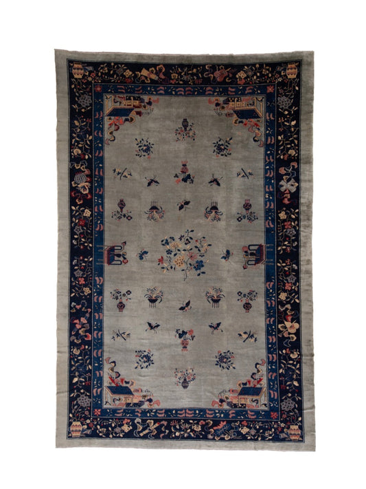 Antique Handmade China Wool Oversized Rug