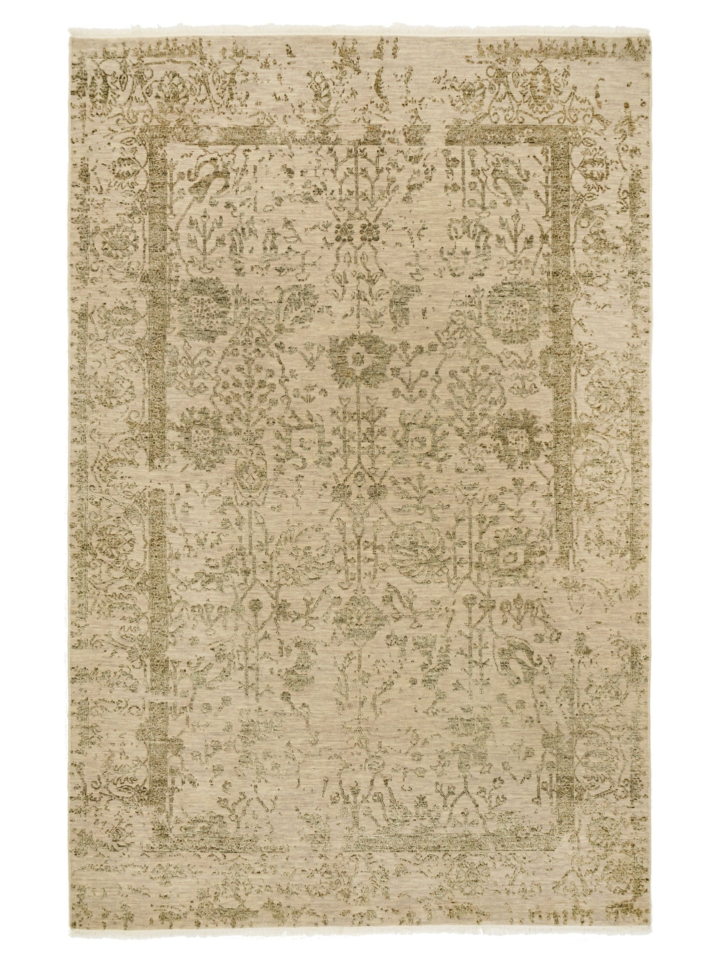 Silver Hand-knotted Modern Rug