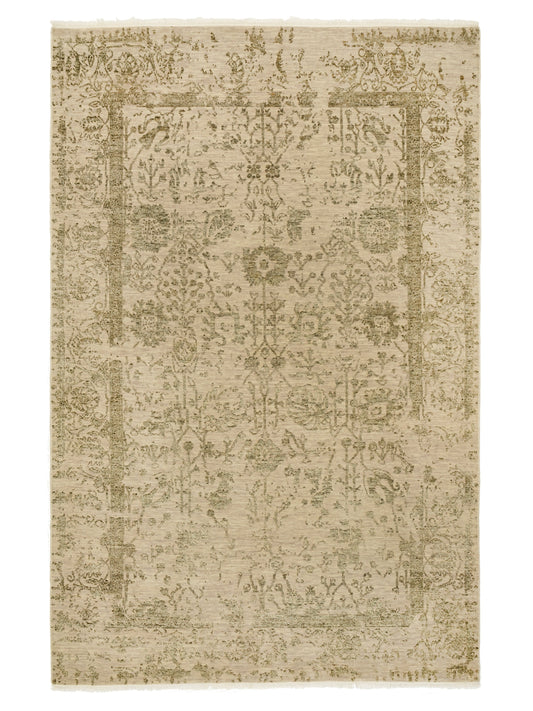 Silver Hand-knotted Modern Rug
