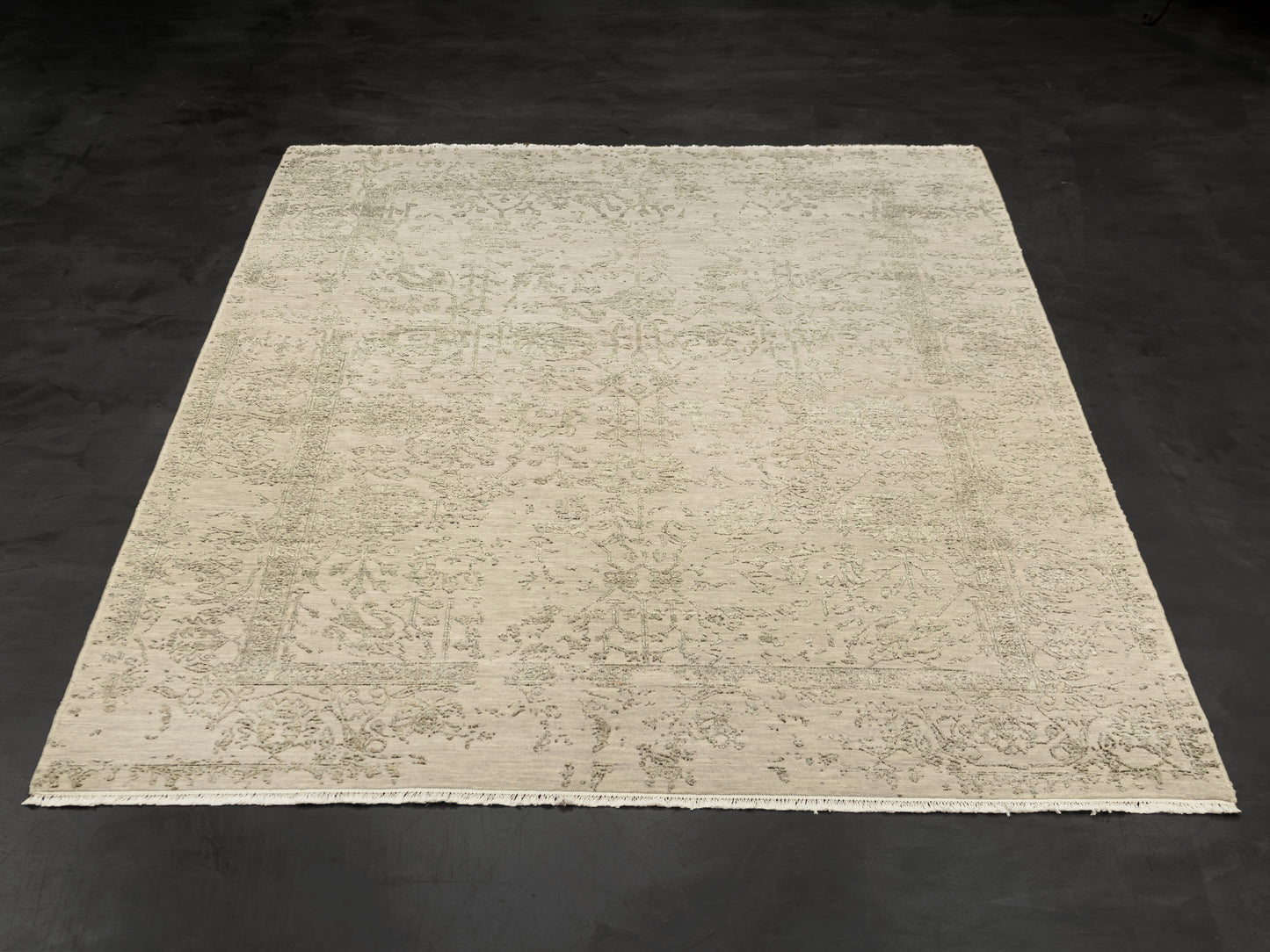 Silver Hand-knotted Modern Rug