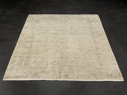 Silver Hand-knotted Modern Rug