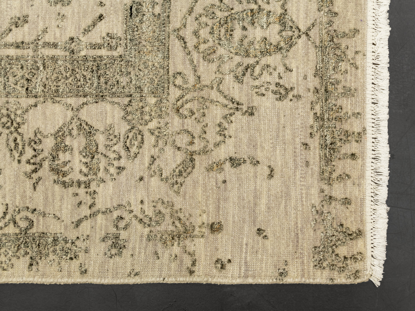 Silver Hand-knotted Modern Rug