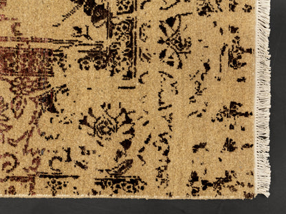 Wine/Beige Modern Indian Rug