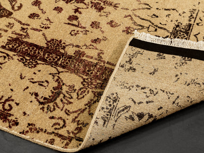 Wine/Beige Modern Indian Rug