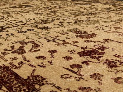 Wine/Beige Modern Indian Rug
