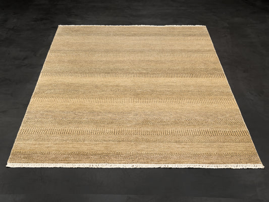 Indian Modern Hand-knotted Brown Rug