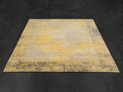 Gold Indian Modern Hand-knotted Carpet