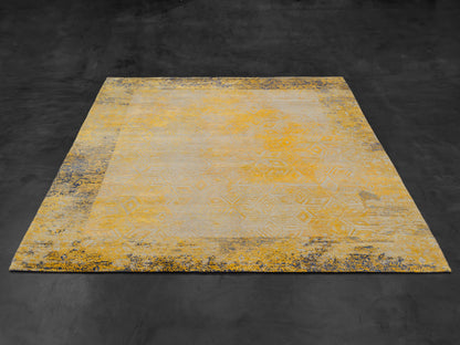 Gold Indian Modern Hand-knotted Carpet
