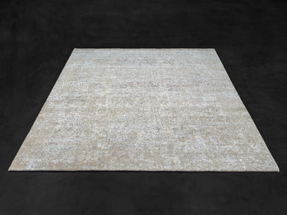 Modern Hand-Knotted Wool & Silk Oushak Design Rug