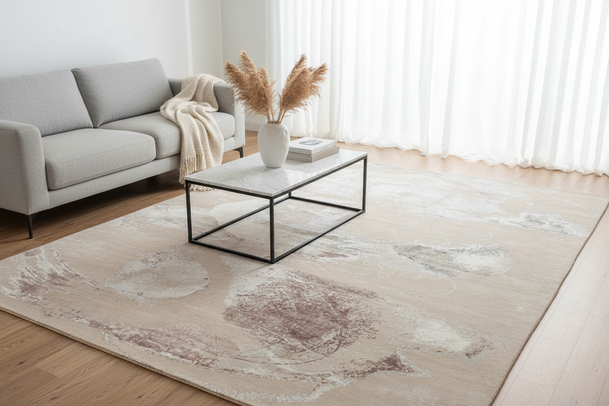 500 - Abstract Modern Nepal Wool Silk Area Rug
