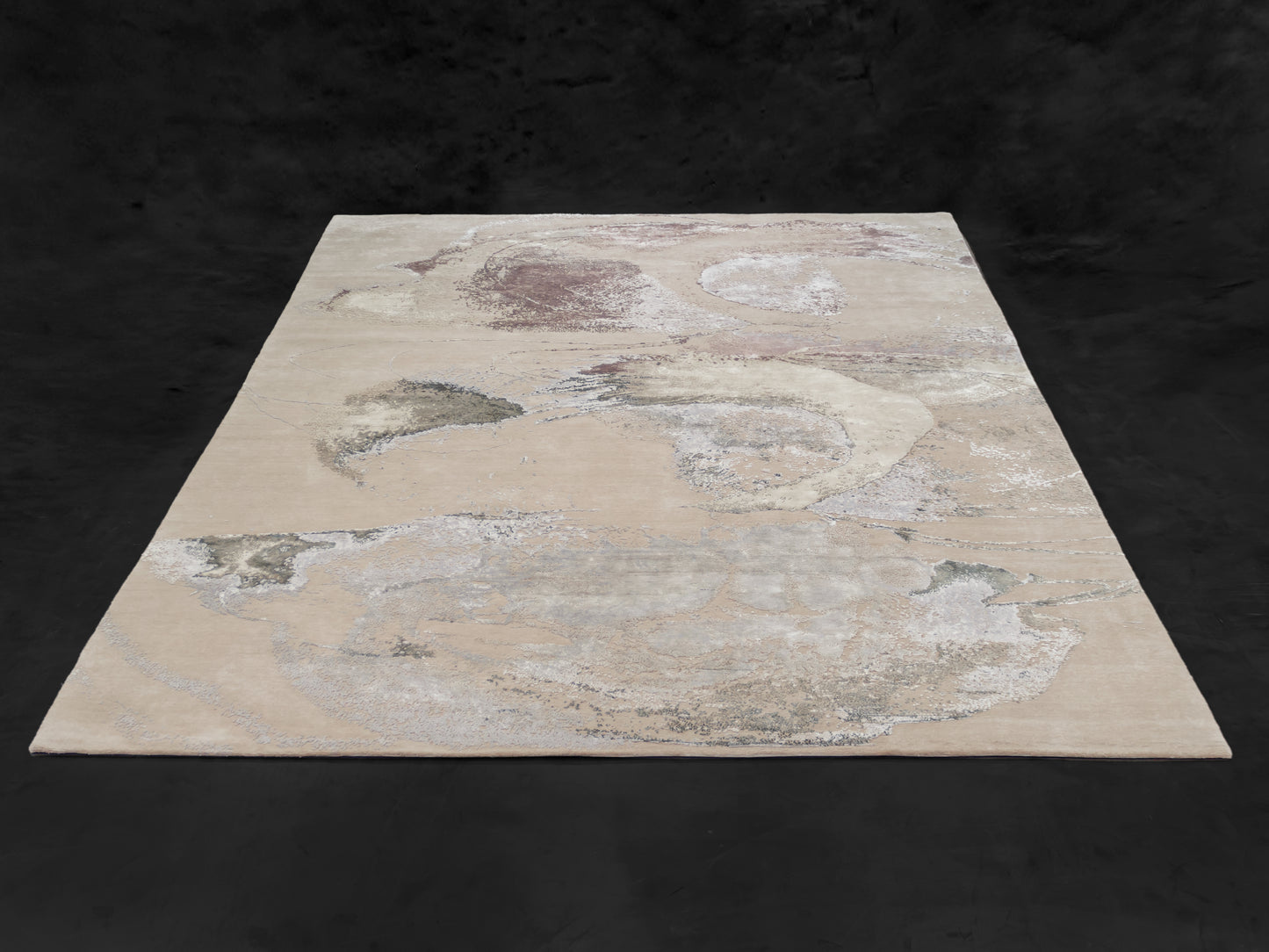 Abstract Modern Nepal Wool Silk Area Rug