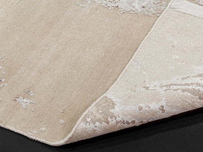 Abstract Modern Nepal Wool Silk Area Rug