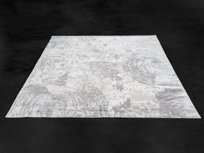 Modern Abstract Wool Silk Fine Indian Rug