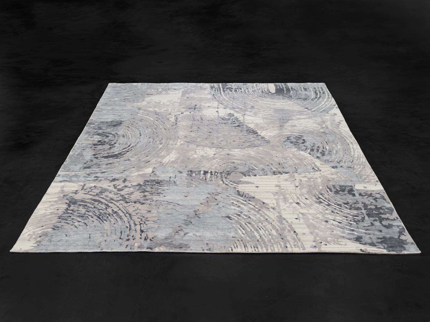 Modern Abstract Wool Silk Fine Indian Rug