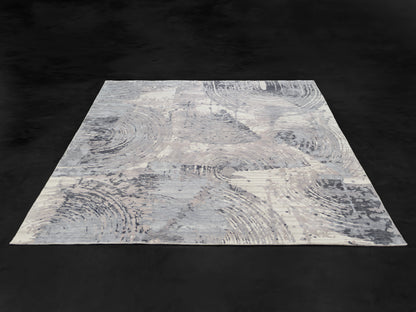 Modern Abstract Wool Silk Fine Indian Rug