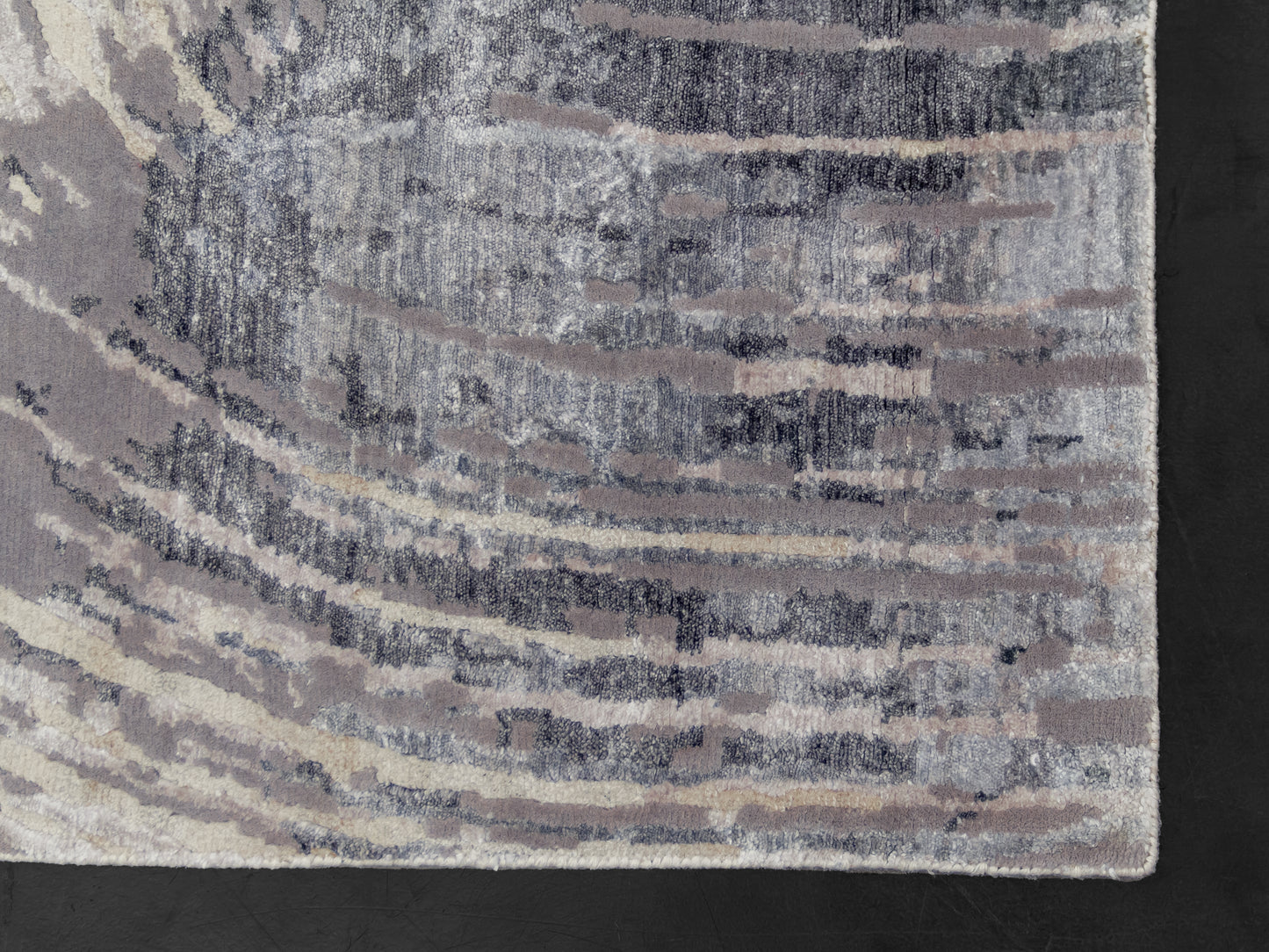 Modern Abstract Wool Silk Fine Indian Rug