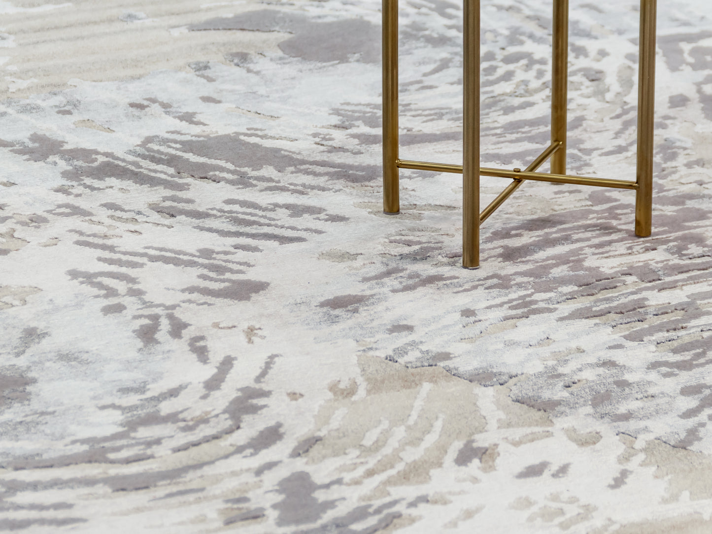 Modern Abstract Wool Silk Fine Indian Rug