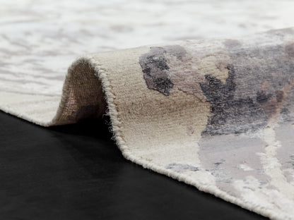 Modern Abstract Wool Silk Fine Indian Rug