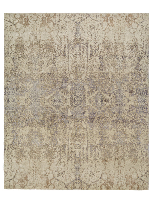 Indian Modern Handwoven Wool Silk Carpet featured #7770500071594 