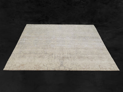 Indian Modern Handwoven Wool Silk Carpet