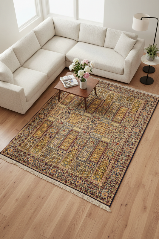 530 -Silk Kashmir Baktyari Handmade Rug