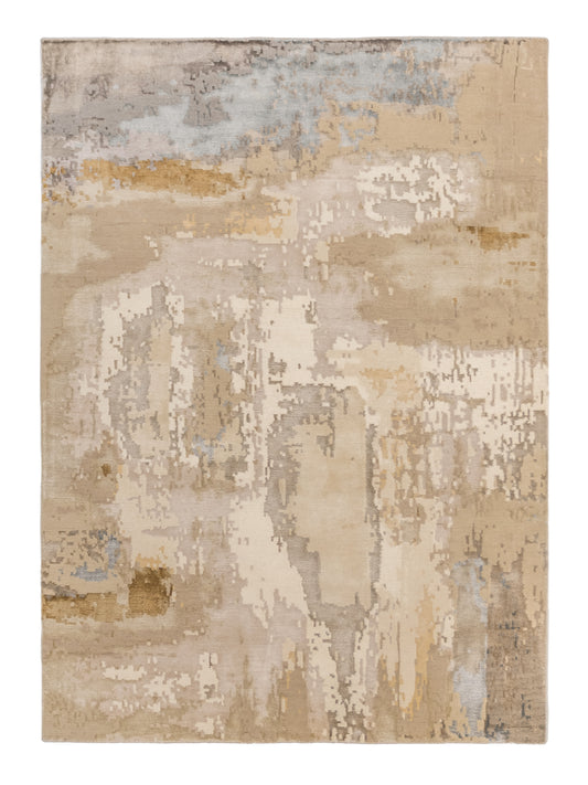 Modern Nepal Ivory Gold Rug