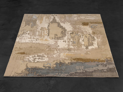 Modern Nepal Ivory Gold Rug