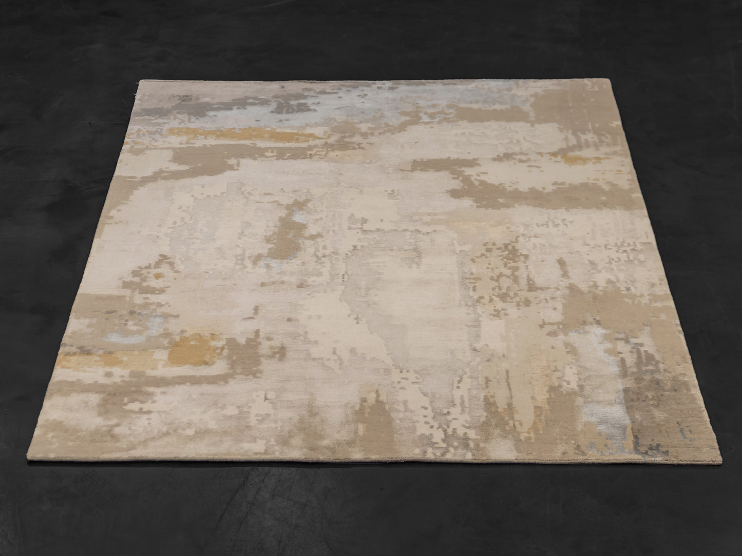 Modern Nepal Ivory Gold Rug