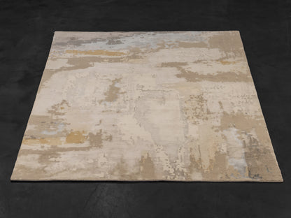 Modern Nepal Ivory Gold Rug