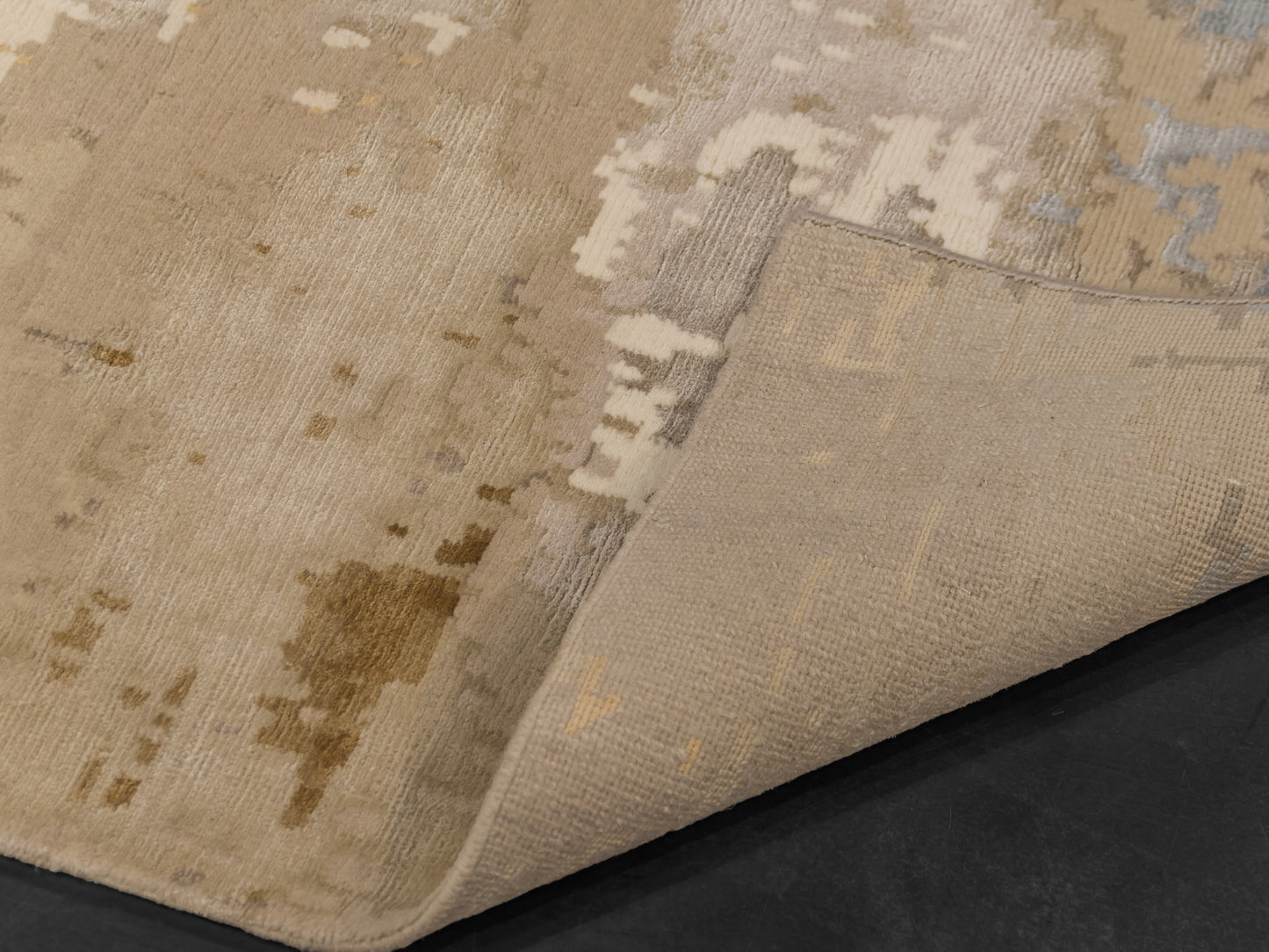 Modern Nepal Ivory Gold Rug