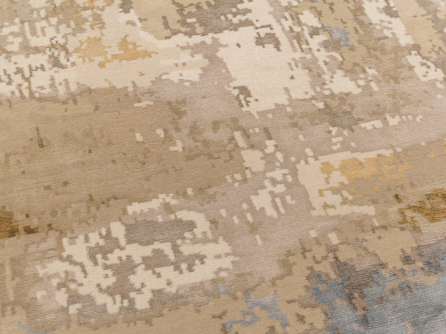 Modern Nepal Ivory Gold Rug
