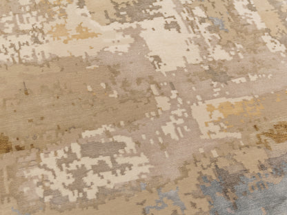 Modern Nepal Ivory Gold Rug