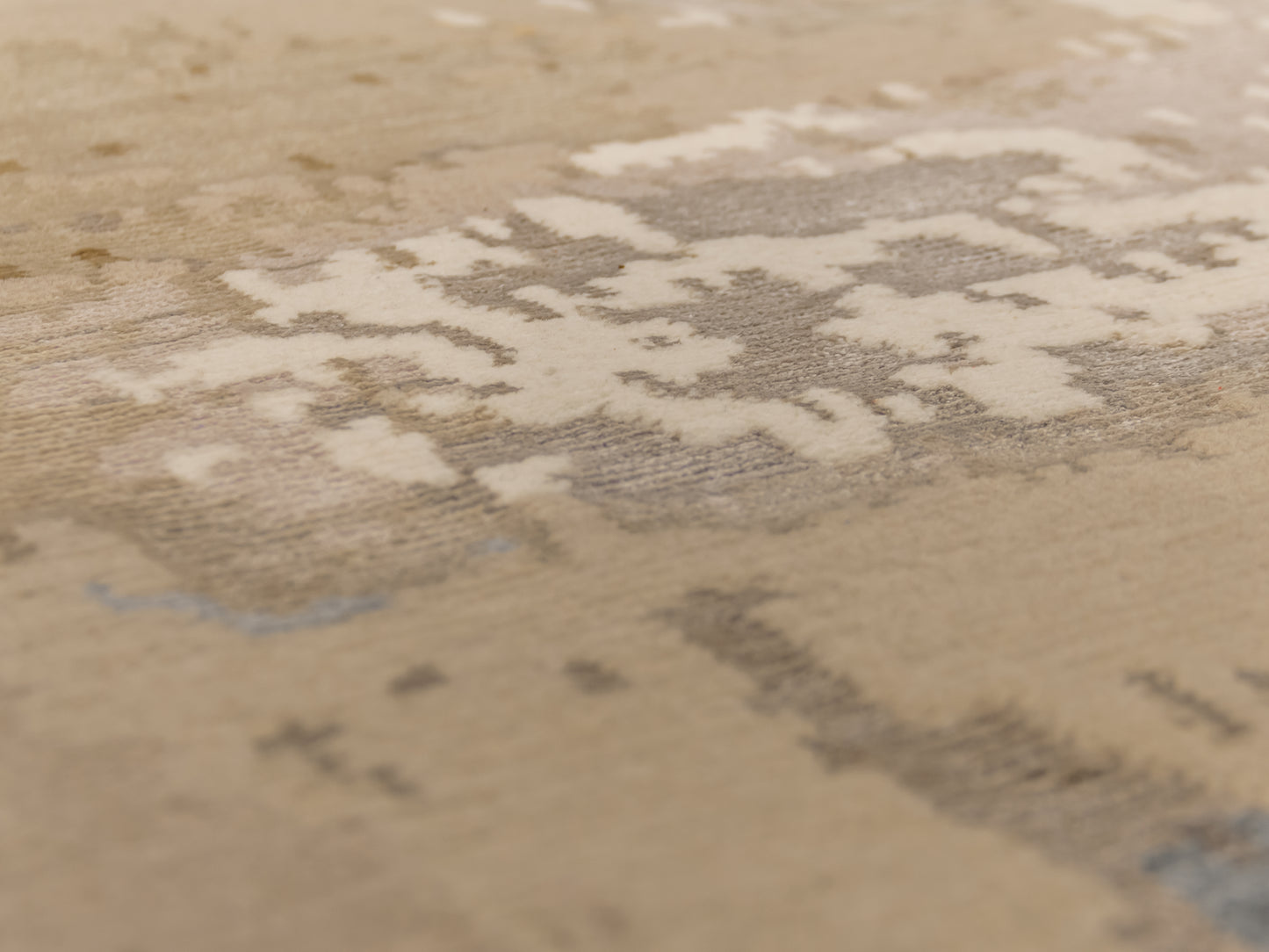 Modern Nepal Ivory Gold Rug