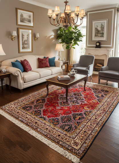 Fine Handmade Silk Persian Qom 4x6