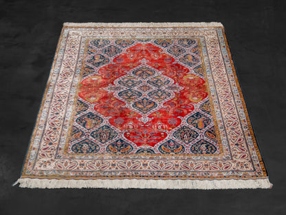 Fine Handmade Silk Persian Qom 4x6