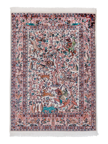 Pakistan Handmade Area Rug with Hunting Scene