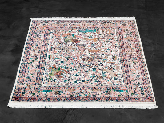 Pakistan Handmade Area Rug with Hunting Scene